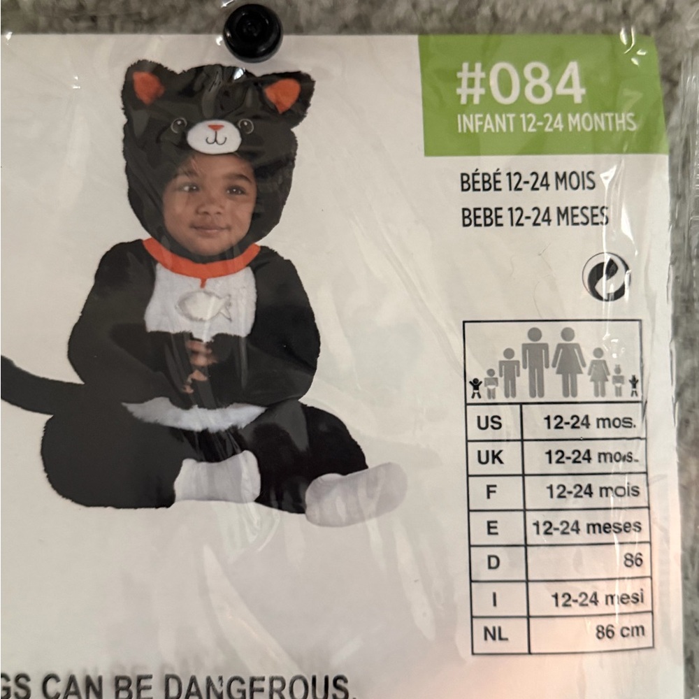 Charming Black and White Cat Costume for Kids